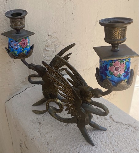 Antique french longwy brass - antique,