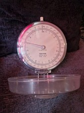 VINTAGE SALTER CHROME COLOUR WALL HANGING SCALES & REMOVABLE WEIGHING TRAY kg/lb