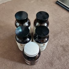 Amber Glass Jars 6 Pack Assorted Sizes With Lids for Storage Food Kitchen