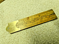 J Rabone & Sons No 1110 folding boxwood & brass 24" rule Vintage RARE 1878 cat