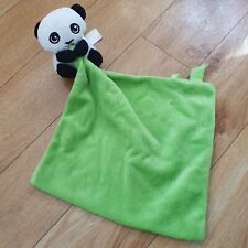 H&M Green Panda Comforter Soother Blankie Blanket Soft Toy Baby doudou bear