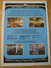 VICTORIA CARRIAGE CO CLASSIC CAR CENTRE STOCK LIST LONDON ADVERT A4 SIZE FILE 19