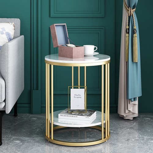 Tier white marble side - 2-tier,