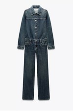 Zara Denim Jumpsuit Overalls M, New 