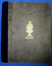 Victorian SCRAP ALBUM, approx 90 'scraps', engravings of Scottish scenes etc