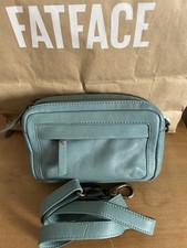 New Fatface Braeburn Crossbody Bag In Light   Blue Faux Leather