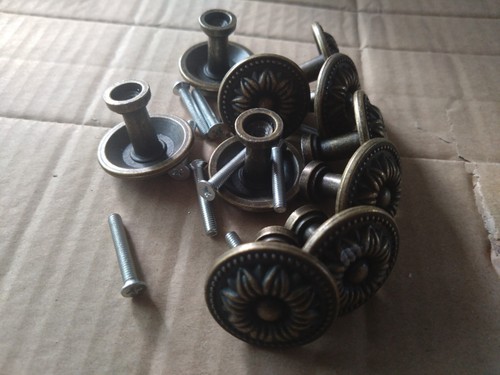 Antique brass cabinet knob - antique,