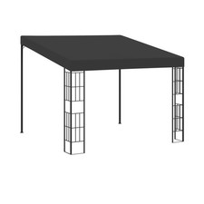 Wall-mounted Gazebo 3x3 m Anthracite Polyester Canopy Steel Frame Roofed Shelter