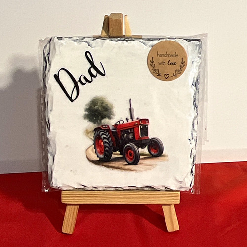 Decoupage slate dad red - slate,