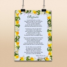 Daffodils Classic Poem William Wordsworth Beautiful Flower Inspiration Poster