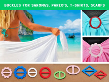 4pc Pareo/Sarong (Beach Wear) Buckle Clip Collection 3D Printed Any Colour!!!