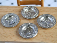 Set of Four Pewter Plates /