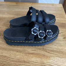 Doc Martins Blaire Black Leather Sliders Size 6 Excellent Condition