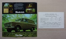 MOSKVITCH 412 427 434 orig 1970 UK Mkt Sales Brochure & Prices - Saloon Van Esta