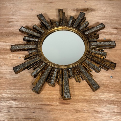 Vintage sunburst wall mirror - vintage,