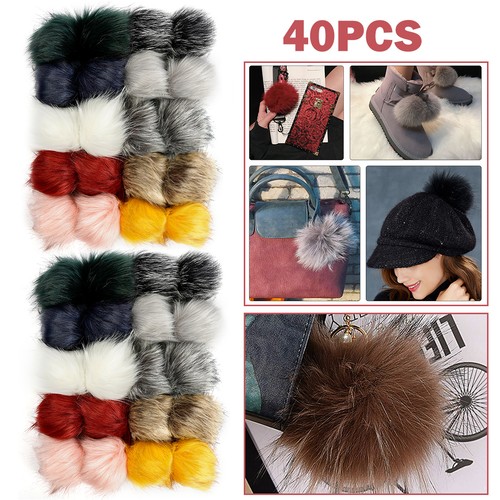 40pcs faux fur pom - fur, poms
