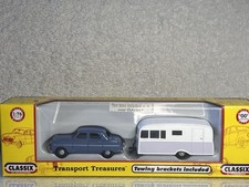 Pocketbond Classix 1:76 Bluebird Dauphine Caravan & Ford Zephyr Twinpack Boxed