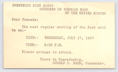 1957 vfw brentwood post - 1957,