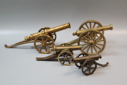 Set four brass cannon desk - set,