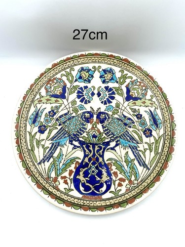 Vintage turkish pottery plate - vintage,