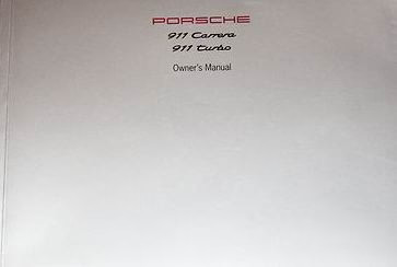 Porsche owners manual - manual,
