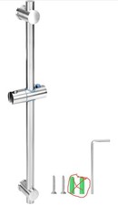 QWORK® 26 Inch Adjustable Shower Riser Rail with Sliding Shower Head Bracket, 