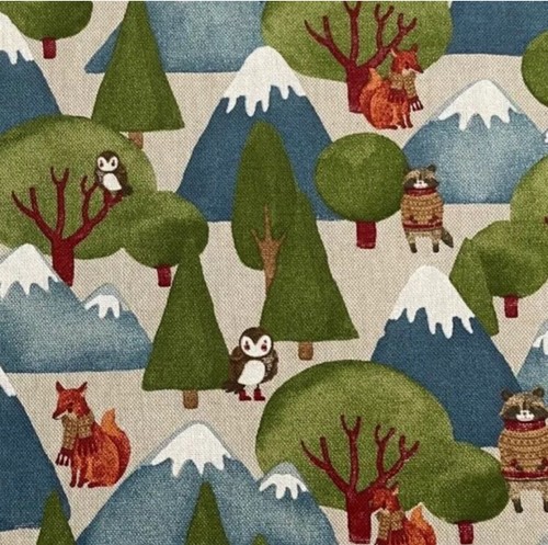 Fabric linen mountain woodland - linen,