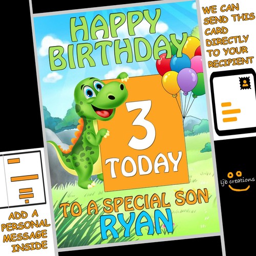 Personalised dinosaur birthday - personalised,