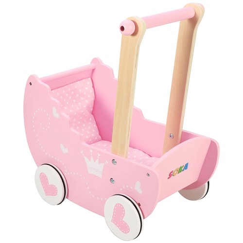 Soka wooden push along pink - wooden,