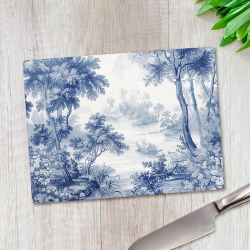 Blue mural trees - blue,