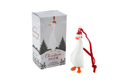 Artisan glass christmas - glass, duck