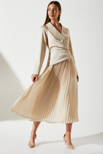 Coast champagne line dress - champagne,