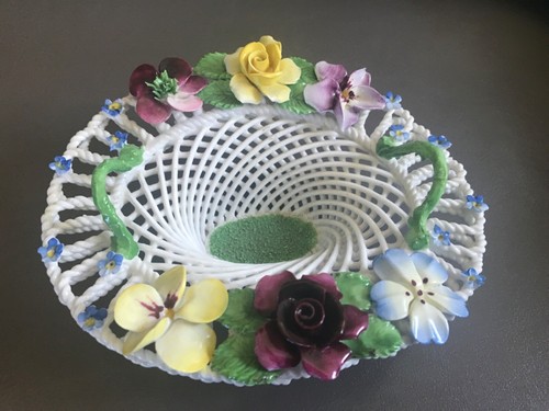 Antique english flower basket - english,