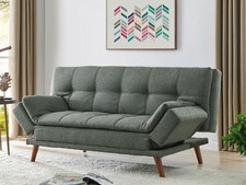 Fabric Sofa Bed 3 Seater Grey