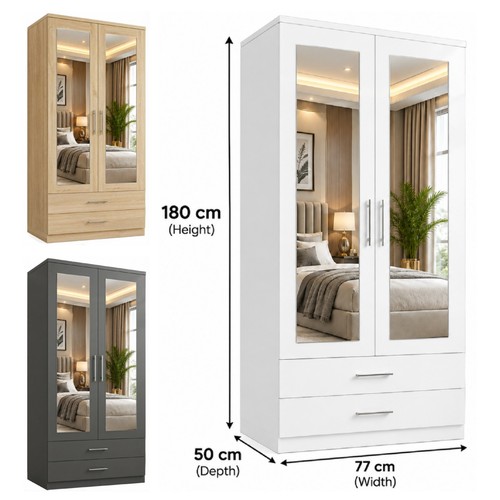 Door mirrored wardrobes - mirrored,