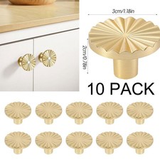 10PC Gold Solid Door Knobs Cabinet Handles Cupboard Drawer Furniture Kitchen DIY