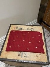 Laura Ashley Scarf Shawl Neck Warmer Red Gold Sausage Dog Print Winter Warmer