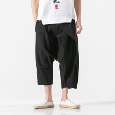 Men Drop Crotch Pants Trousers