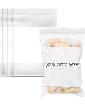 1000/PCS White Block 8"x10" Clear Reclosable Seal Bag Plastic Zip Lock Bags 2Mil