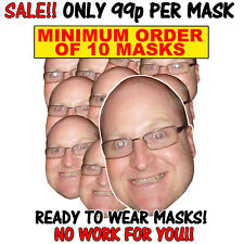 PERSONALISED CUSTOM FACE MASKS  - SEND A PIC & WE SUPPLY FULLY FINISHED PRODUCT!