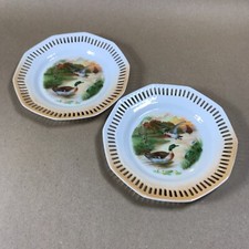 Schumann Bavaria Mallard Motif Reticulated Plate Set of 2