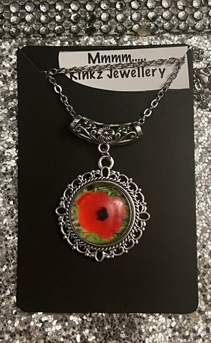 Poppy necklace remembrance day - necklace,