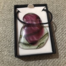 shakspeare glass pendant( L:6 Cm ) With Black Cord ( L:65 Cam)