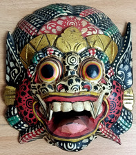 Barong Balinese Yak Thai Demon Temple Guard Thailand Wooden Hand Carved Mask