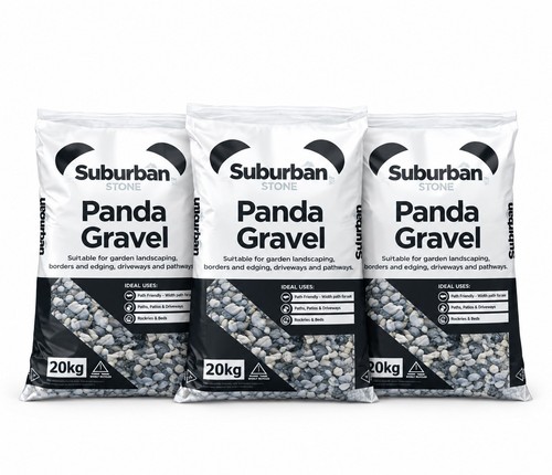 Black white panda gravel - black,
