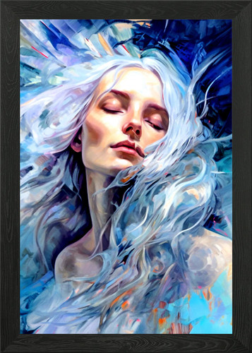 Woman painting framed - painting, wall