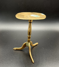 Vintage Brass Tripod Tilt Pedestal Stand Mini Altar Table Candle Crystal Display