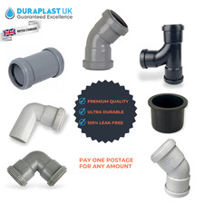 Push-fit waste pipe fitting 32mm & 40mm | White | Grey | Black Pushfit Quality