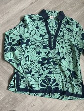Cotton Traders Mint Green Navy
