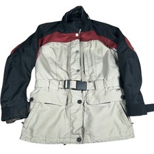 BMW Touren Motorcycle Jacket Mens S Beige Black Red Adjustable Fit Touring Biker